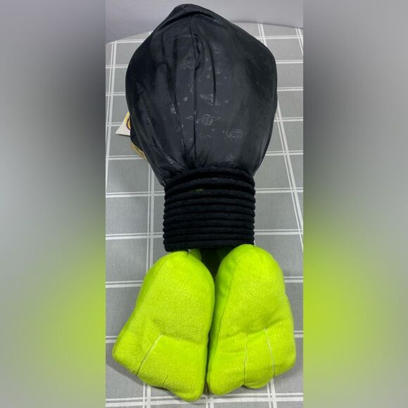 Vtg 90s Nanco Slinky Pets Neon Green Alien Big Head Large 17” - 27” Long Plush - Picture 10 of 16